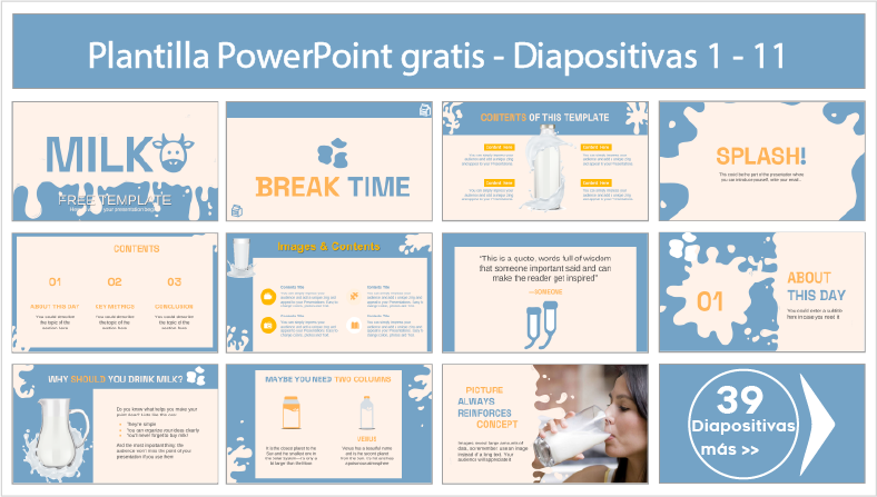 plantilla de leche powerpoint para descargar.