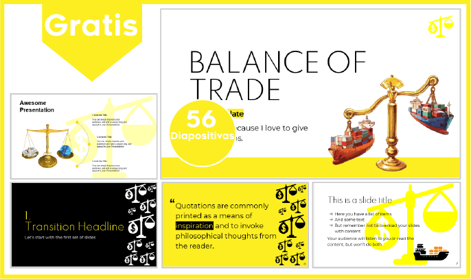 plantilla powerpoint de balanza comercial para descargar.