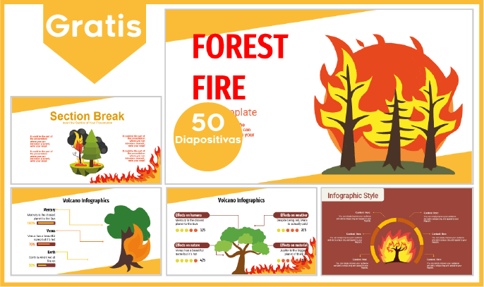 plantilla powerpoint de incendio forestal para descargar.