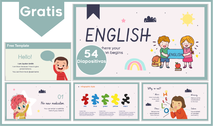 plantilla powerpoint de ingles infantil para descargar.