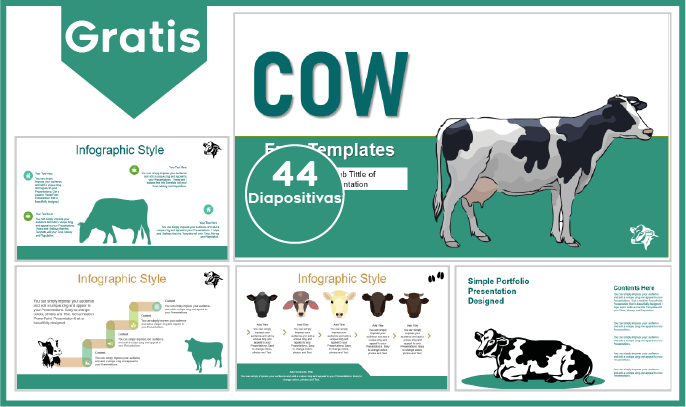 plantilla PowerPoint de vaca para descargar.