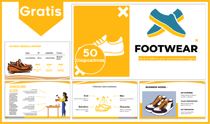 plantilla powerpoint de calzado para descargar.