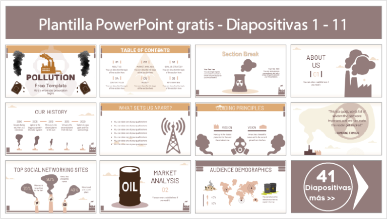 Plantilla PowerPoint de Contaminación - Plantillas Power Point gratis