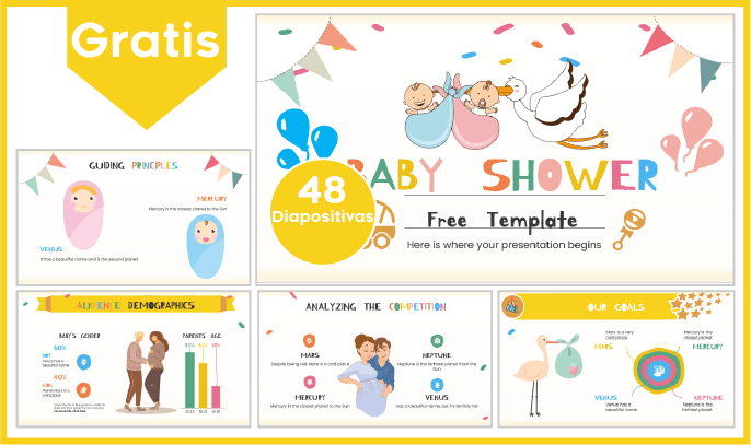 plantilla powerpoint de baby shower para descargar.