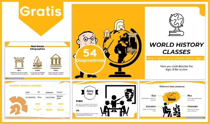 plantilla powerpoint de clases de historia para descargar.