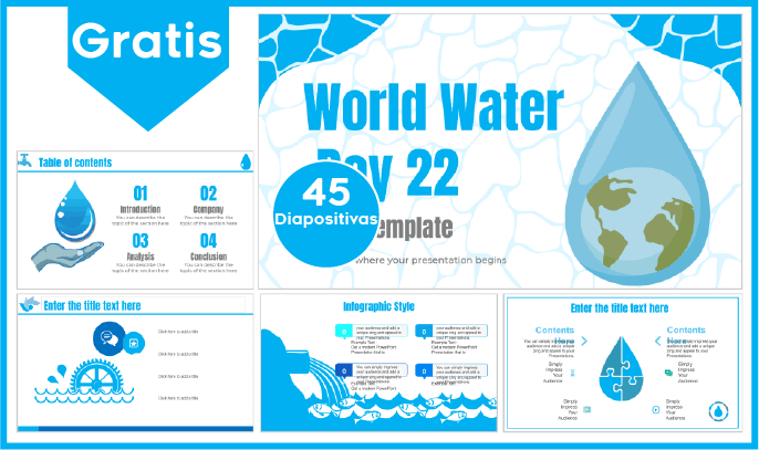 plantilla power point del dia mundial del agua para descargar gratis.