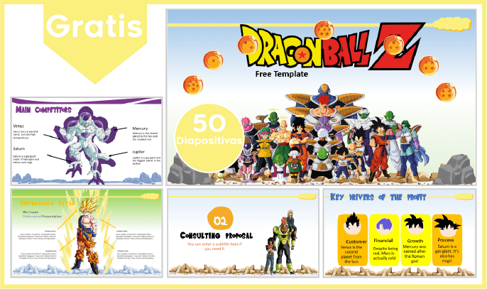 Plantilla PowerPoint de Dragon Ball Z - Plantillas Power Point gratis