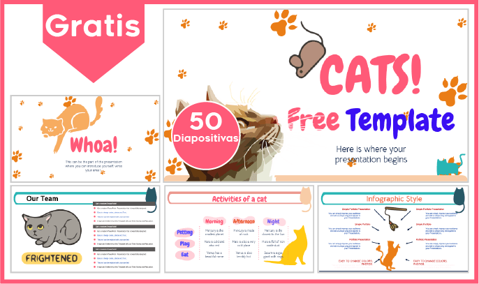 plantilla powerpoint de gatos para descargar.