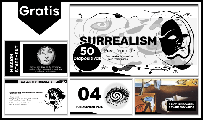 plantilla powerpoint de surrealismo para descargar.