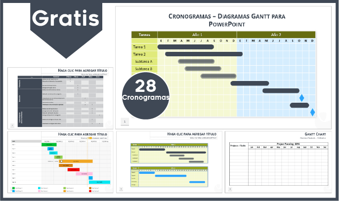 diagramas de Gantt en power point para descargar gratis