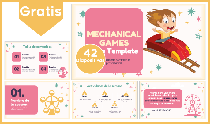 Plantilla power point de juegos mecanicos para niños gratis.