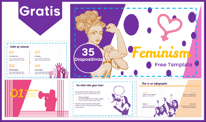 plantilla PowerPoint de feminismo para descargar gratis.