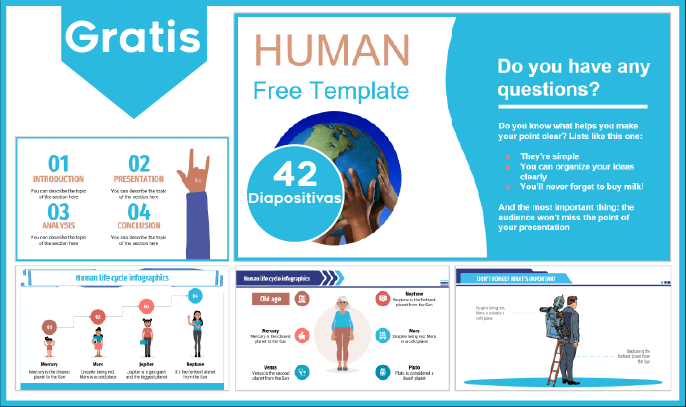 plantilla powerpoint de la humanidad para descargar gratis.