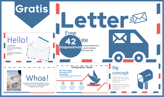 plantilla powerpoint estilo carta de mensaje gratis.