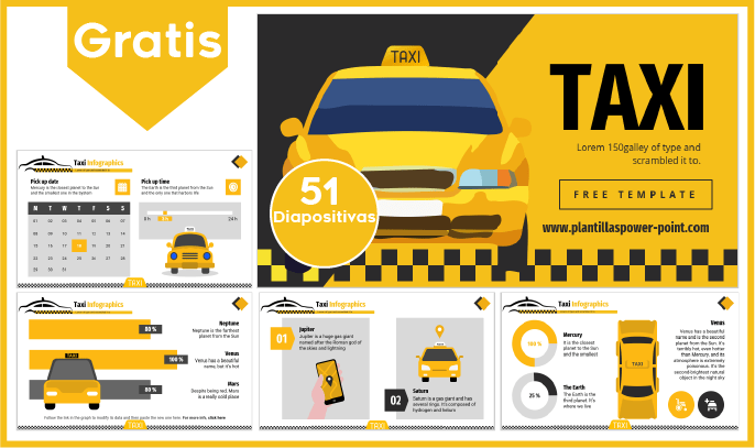 Plantilla de Taxi gratis para PowerPoint.