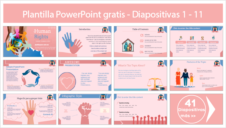 Plantilla de derechos humanos para descargar gratis en PowerPoint.