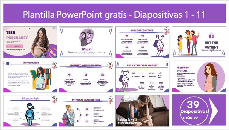 Plantilla de Embarazo Adolescente para descargar gratis en PowerPoint.