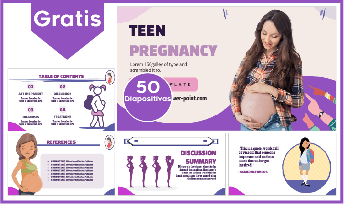 Plantilla de Embarazo Adolescente gratis para PowerPoint,