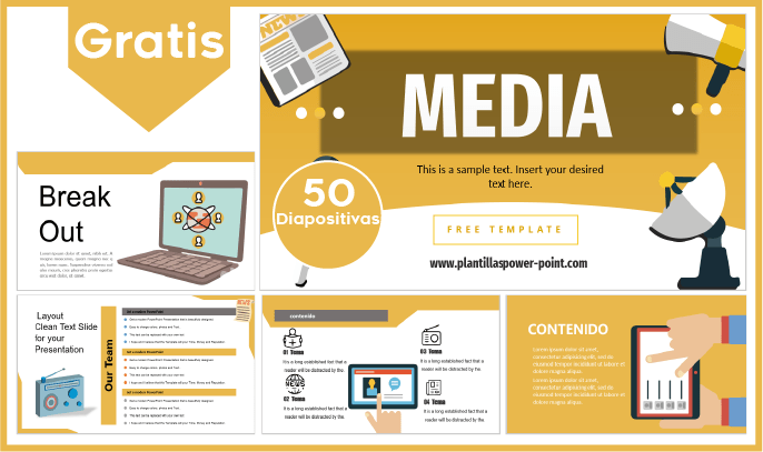 Plantilla de medios de comunicación gratis para PowerPoint.
