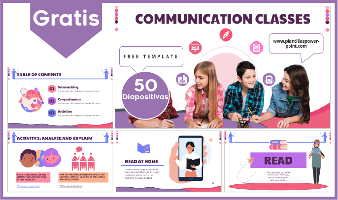 Plantilla de clases de Comunicación gratis para PowerPoint.