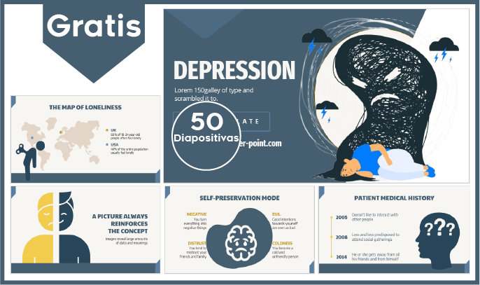 Plantilla de Depresión gratis para PowerPoint