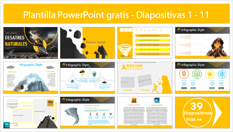 Plantilla de Desastres Naturales para descargar gratis en PowerPoint.